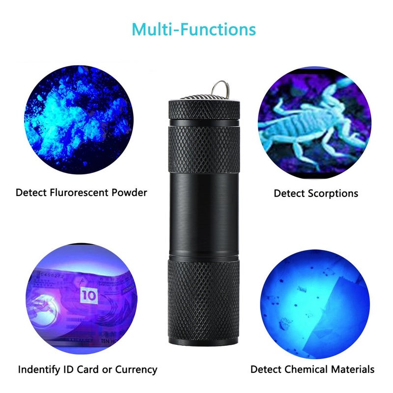 Optimal Shop 6 Pack UV Blacklight 9 LED Flashlight Torch Light Outdoors Etc (6 Pack) - Image 5